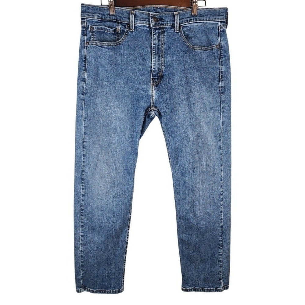 Levis 506 Jeans Mens 36x30 Blue Straight Leg Stretch Denim Casual Comfort Preppy